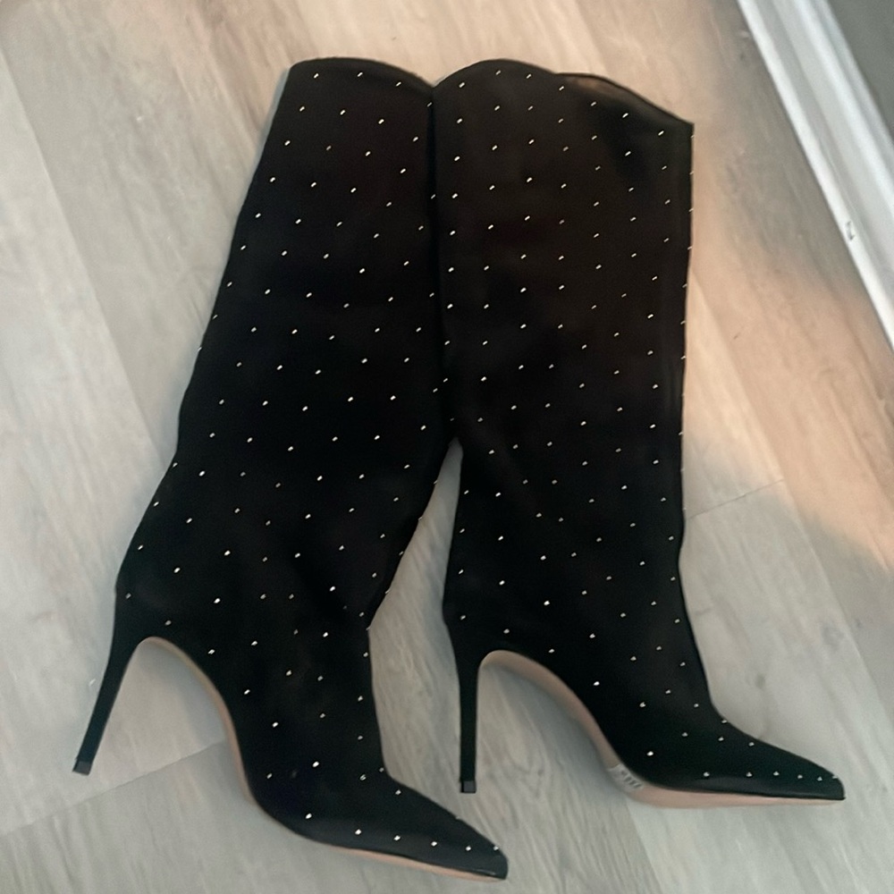 New Schutz Maryana Studded Suede Boots